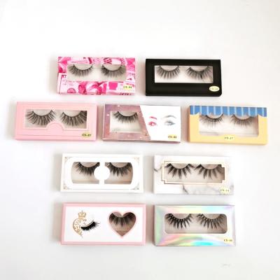 China Long/Fluffy/Multi-Layer/Comfortable 3D Private Label Fiber Thick False Eye/Lashes Box Mink Effect 3D Packaging Faux Mink Eyelashes for sale