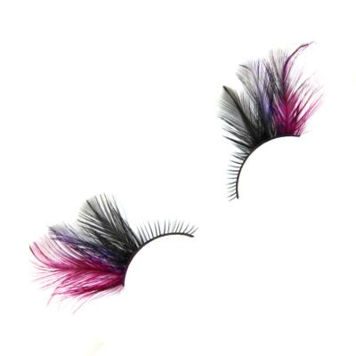 China Fashion Crazy Stage Show New Halloween Fashion Wholesale Colored Fake Fathe Eyelash For Carnival Party for sale