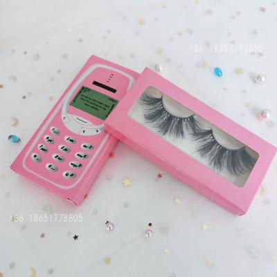 China Criss-Cross Latest Model Pink Phone Lash Box Can Custom Logo Mink Eyelash Private Packaging for sale