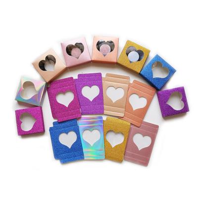 China Wholesale 3d Mink Eyelashes Package Box Eyelashes Crisscross Heart Shaped Paper Packaging Private Label Rose Golden Pink for sale