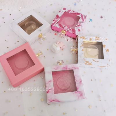 China Pink Dollar Pattern Square Crisscross Marbling Gold Custom Lashes Packaging Eyelashes Box With Handle for sale