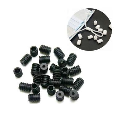 China 1000Pcs Adjustable Packed ForDisposable Black White Face Adjustment Buckle Rope Stopper Masking Lock Elastic Rubber Rope Adjuster for sale