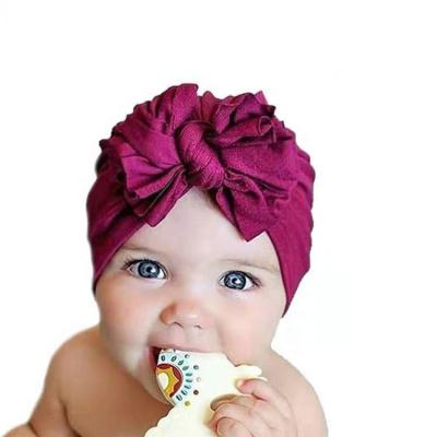 China Latest Friendly Material Girls Knot Turban Head Wrap Babies Covers Turban Hat Headband Solid Baby Knot Headbands Baby Hair Accessories Top for sale