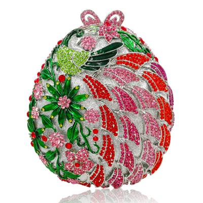 China Fashion Multicolor Flower Crystal Clutch Evening Bags Bridal Wedding Handbags Women Diamond Cocktail Party Metal Purse Messenger Totes for sale