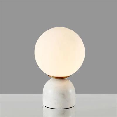 China Hot Sale Modern Creative LED Table Lamps Bedroom Decor Glass Ball Smart Lighting Vertical Desk Lamp for sale