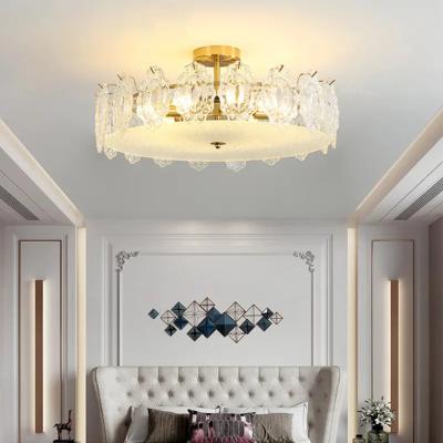 China Hot Sale Smart Chandelier Crystal Decor Round LED Glass Indoor Outdoor Classic High Ceiling Lamp for sale