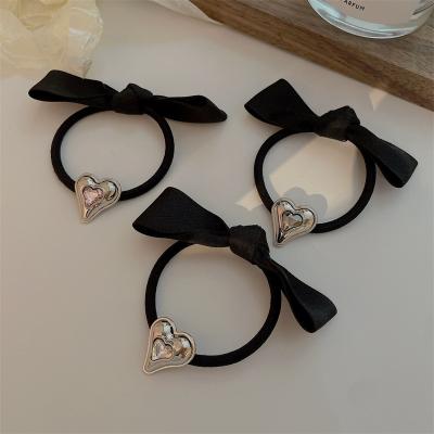 China New Love High Ponytail Hair Accessories Rhinestone Bow Hair Tie Hair Band Ponytail Hair Accessories For Lady for sale