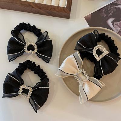 China Love Diamond-bow Elastic Hair Band Girls Shape Tie Hair Accessories Hair Scrunchies For Ladies for sale