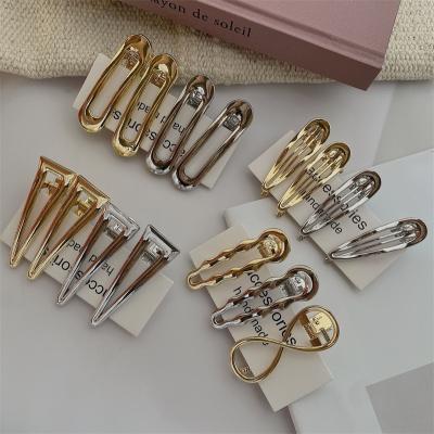 China Hair accessories geometrically twisted figure silver hairpins are available in metal 3.5 cm to 7 cm for sale