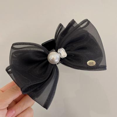 China New Hair Accessories Factory Supply Hot Sale Designer Mesh Bow Hair Clip Ponytail Accessories For Women Girl Bulk for sale