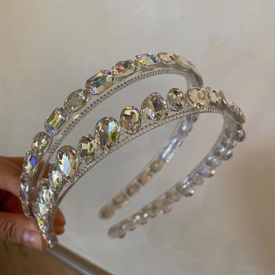 China New European and American Hair Accessories New European and American Hair Bridal Diamond Whole Row Row Sweet Single Pearl Bridal Headband for sale