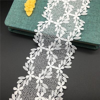 China Hot-selling water soluble factory fashion polyester lace shirts lace home textile embroidered lace fabric for sale