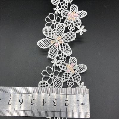 China Hot-selling water-soluble factory fashion polyester lace shirts lace home textile flower lace for sale