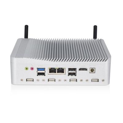 China Industrial Automation Mini Box PC 16GB DDR3 256GB SSD 6 COM Port 2 LAN USB 3.0 Fanless Server Computer for sale