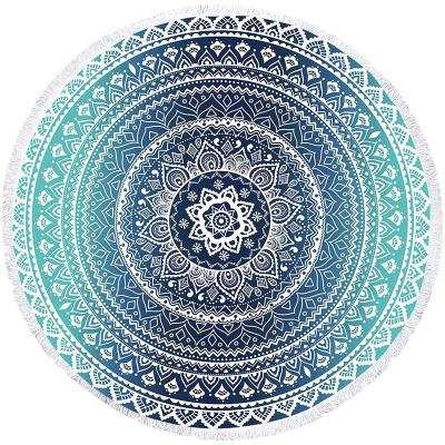 China 100% Polyester Microfiber Terry Round Beach Towel Child Safe Oversized Microfiber Beach Towels With Tassels for sale