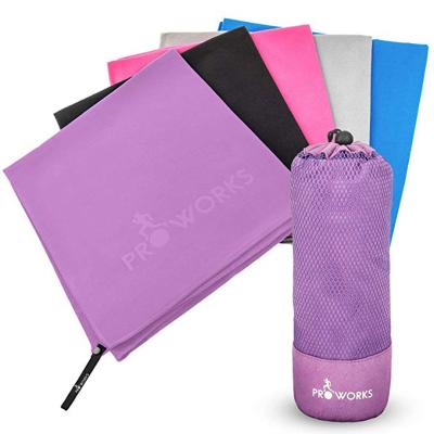 China Wholesale Custom Compressed Sports Towel Super Soft Microfiber Logo Gym Sports Towel Super Soft Quick Dry Towel With Mesh Bag for sale