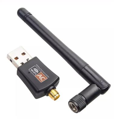 China High Quality IEEE 802.11b/g/n/ac 600M USB WiFi Desktop Dual Band Wireless Adapter USB 2.0 WIFI Adapter with 2db Antenna for sale