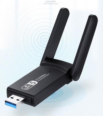 China 1200Mbps 2.4/5Ghz USB WiFi Network Adapter 802.11AC Antenna Wifi Dongle Desktop Wireless Receiver for sale