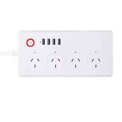 China UK Eu residential / general purpose us plug wifi power strip electrical outlet cover with 3 outlet power strip surge protector tuya alexa smart plug socket for sale