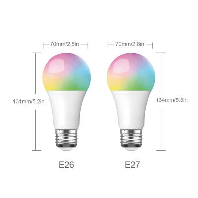 China Best Price Tuya Smart Wifi LED Light Bulbs RGBCW RGBCW Homeheld Wifi Alexa Smart LED Bulb Dimming Color Changing LED Bulb E27 E26 10W 9W for sale