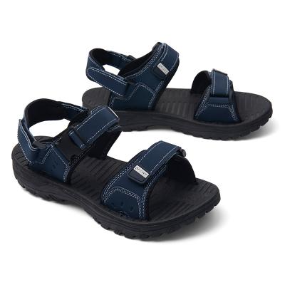 China 2021 Summer Men's Wholesale Leather Sandals Breathable Outdoor Beach Sandals Soft EVA Strap for Men for sale