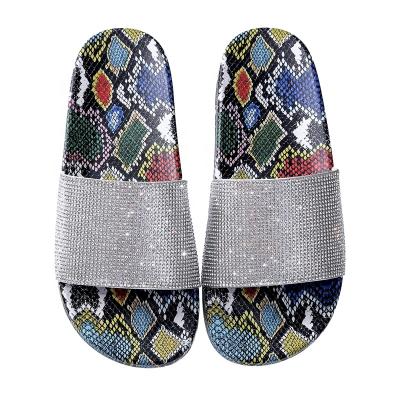 China Wholesale Animal Print Faux Stone Women's Snake Anti-Smell Print Slide Slipper Outdoor Indoor Casual Shoes for sale