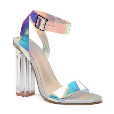 China 2019 New Design Dinner Shoes Anti-slippery Transparent Slippers High Heel Sandals For Women for sale