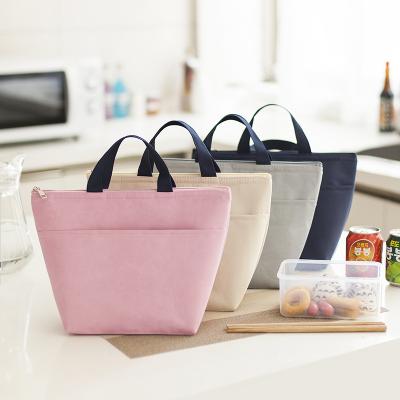 China Latest Fancy Waterproof Design Insulated Lunch Tote Cooler Bag Food Delivery Bags Pure Color Office Lunch Bag for sale