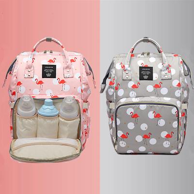 China Professional Water Resistant Factory Flamingo Mutilfunctional Backpack For Mothers Travel Bottle Warmer Bag for sale