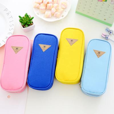 China Top New Zipper Design School Student Oxford Rectangle Pencil Bag Pen Case Environmental Stationery for sale