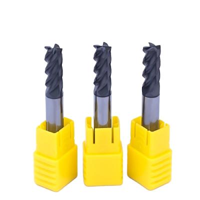 China TISIN MTS 60 HRC 4 Solid Flute OEM ODM CNC Cutting Tools CNC Process Tungsten Carbide Square Standard Length End Mills for sale