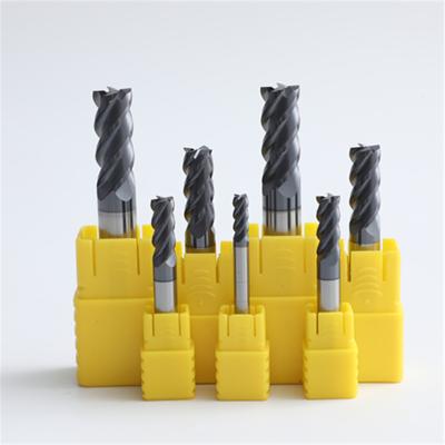 China High Quality CNC Carbide 4 Flute Hrc60 Flat Milling Cutter End Mill Cutter Flat End Mill for sale