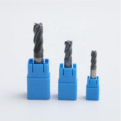 China Hard CNC Process MTS Solid Carbide Metal 4 Flute Roughing End Mill, CNC Roughing Four Teeth Milling Cutter for sale