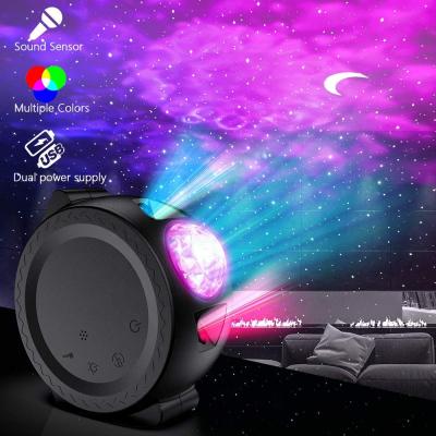 China Colorful Light Control Sound Star Room Dropshipping Music Stage Light Ocean Moon Nebula LED Laser Starry Night Light Projector For Kids for sale