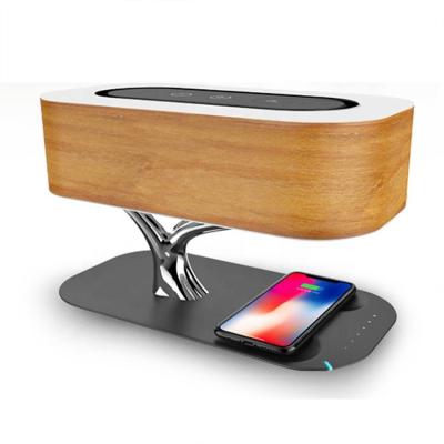 China Modern Smart Wireless Charger Tree Table Lamps LED Night Light Bedside Desk Lamp With BT Music Speaker For Room for sale