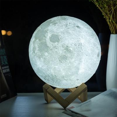 China Litwow Modern Dropshipping 3D Printing Home Decor Moon Night Light Rechargeable Touch Dimmable Remote Controller 16colors Moon Lamp for sale