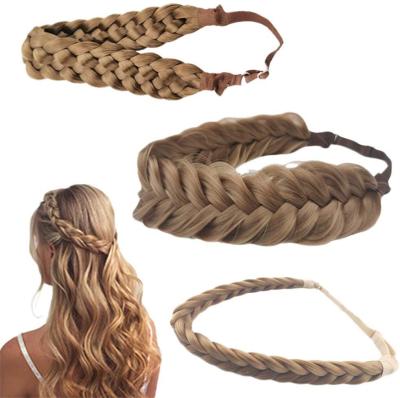 China Fashion Biumart Fashion Wigs Twist Braids Five-Strand Fishtail Braid Hair Two Braids Handmade Europe America Wig Hair Band for sale