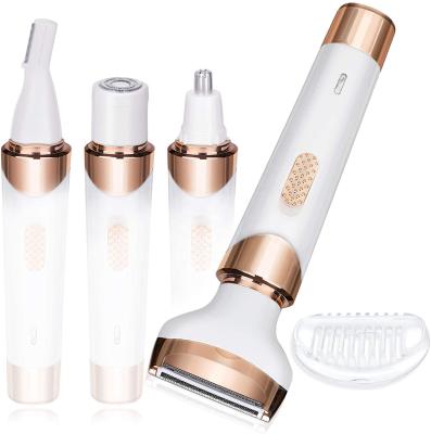 China Biumart New Arrival 4 in1 Body Epilator USB Hair Removal IPX5 Outdoor Rechargeable Battery Epilator For Women for sale