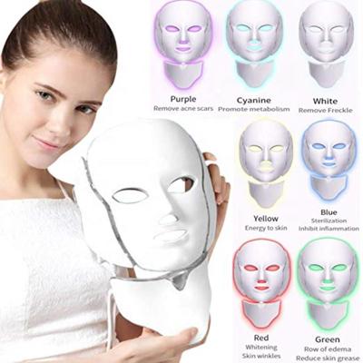 China Dye Removal Biumart Maker 7 Color Led Photon Light Therapy Machines Beauty Facial Mask With Neck For Facial Skin Care for sale