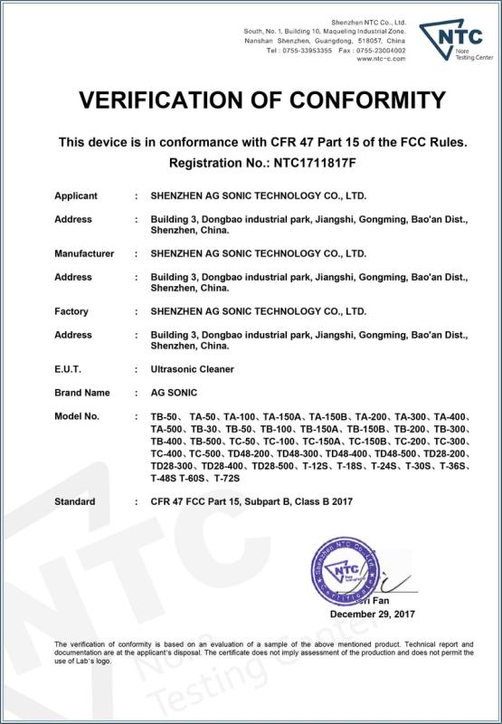 FCC - Shenzhen Yinsu Sonic Technology Co., Ltd.