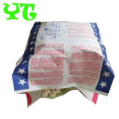 China Factory supply biodegradable microwave popcorn disposable packaging paper bags/custom logo printing microwave popcorn bag for sale