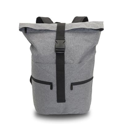 China None Shapes Travel Roll Office Backpack Large College Business School Laptop Backpack Bag For Men Gray for sale