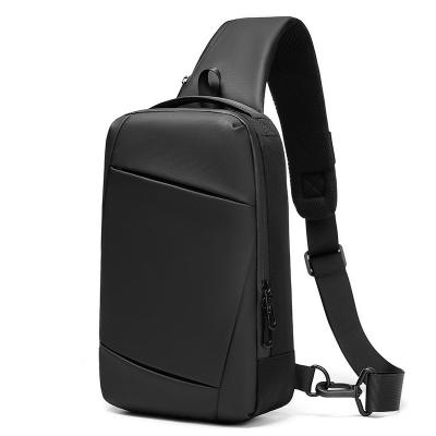 China With USB Charging Left Hand Wholesale Custom Mens Sling Chest Bag Shoulder Backpack Black Cross - Body Bag With USB Charging Port for sale