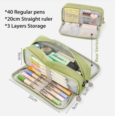 China Schools & Chinese Office Factory Manufacture Large Capacity Pen Case Durable Pencil Bag Pocket Box Organizer Cases for sale