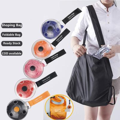 China Fashion Single Nylon Shopping Bag Large Storage Circle Automatic Shoulder Bag Good Quality Gently Folded Strong Nylon Bag For Shopping for sale