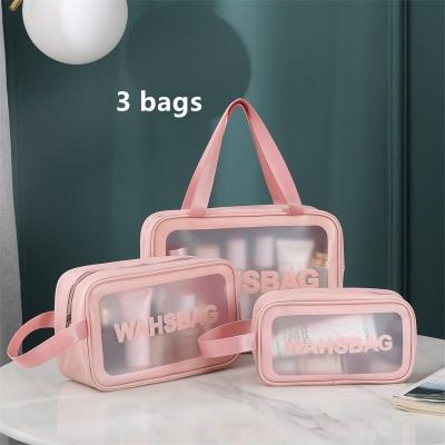 China Fashion Cosmetic Handbag Ladies Wash Bag Portable Waterproof Make Up Bag Transparent Clear PVC Customized Clear Fashion Makeup Pouch for sale