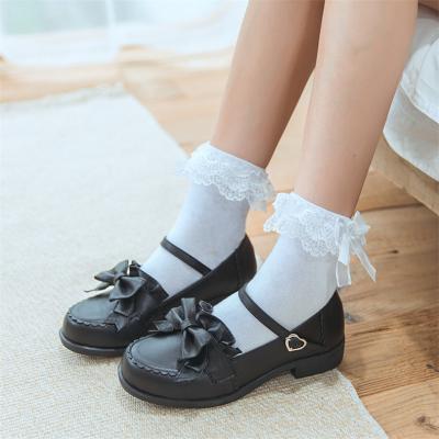 China Hot Custom Women Campus Style Cute Sexy Spring Summer Candy Lace Girl Sheer Ankle Socks With A Little Skirt OEM Wholesale for sale