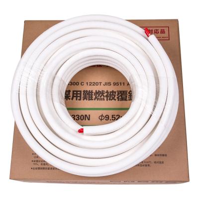 China Air Condition Or Refrigerator Air Conditioner Single Or Double Copper Pipes With Flame Retardant PE Insulation Pre Insulated Copper Tube for sale