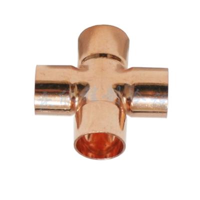 China Connect Tube 1inch Factory Price Connecting Tube AC ​​Parts Fit 4 Way Pipe Fitting Copper Tee Cross for sale