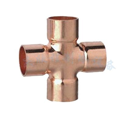 China Connect Tube Factory Price 1/2inch Connecting Tube AC ​​Parts Fit 4 Way Pipe Fitting Copper Tee Cross for sale